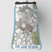 Couvre-club De Golf WORLDS MEILLEUR DAD Koi Fish Yin et Yang  (Tourné à 90°)