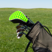 Couvre-club De Golf Yellow Green Checker Diamond Pattern (In Situ)