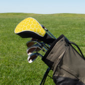 Couvre-club De Golf Yellow Honeycomb Geometric White Lines Bumblebee (In Situ)