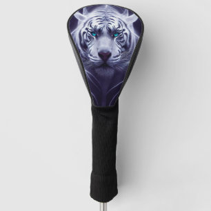 Couvre-club De Golf Yeux Bleus Blancs