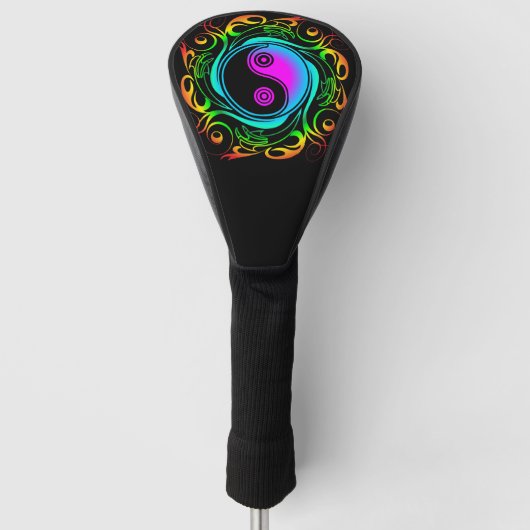 Couvre-club De Golf Yin Yang Psychedelic Rainbow Tattoo (Devant)