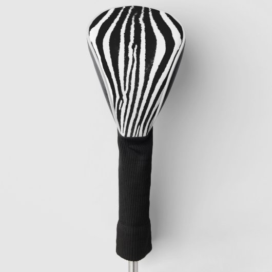 Couvre-club De Golf Zebra rayures noir et blanc couverture de golf (Devant)