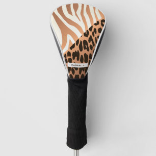 Couvre-club De Golf Zèbre et empreinte de léopard