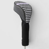 Couvre-club De Golf Zigzag noir et blanc, Motif Chevron, Votre nom (Incliné)