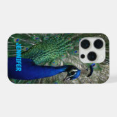 Couvre iPhone personnalisé avec paon (Verso Horizontal)
