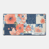 Couvre-lit en patchwork de fleurs Americana en mar (Recto)
