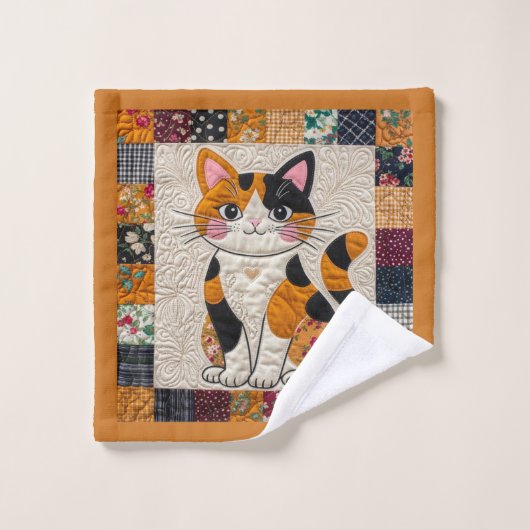 Couvre-lit Faux Chat Calico (Gant de toilette)