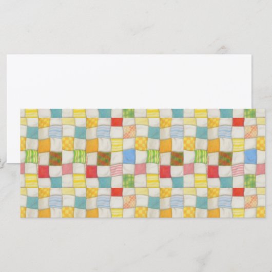 COUVRE-LIT PATCHWORK 4x9 Carte Plate / Blanc / Hor (Devant / Derrière)
