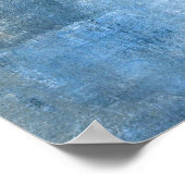 'Cove' Blue en Grey Abstract Art Poster Afdrukken (Hoek)