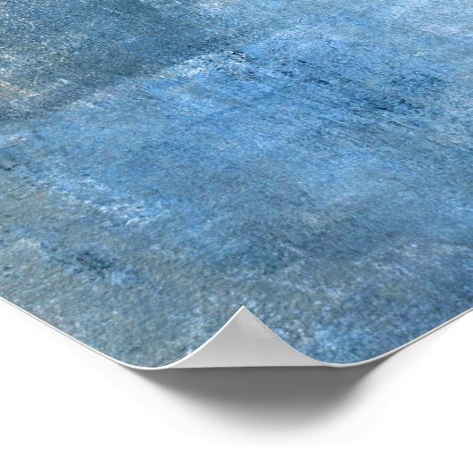 'Cove' Blue en Grey Abstract Art Poster Afdrukken (Hoek)