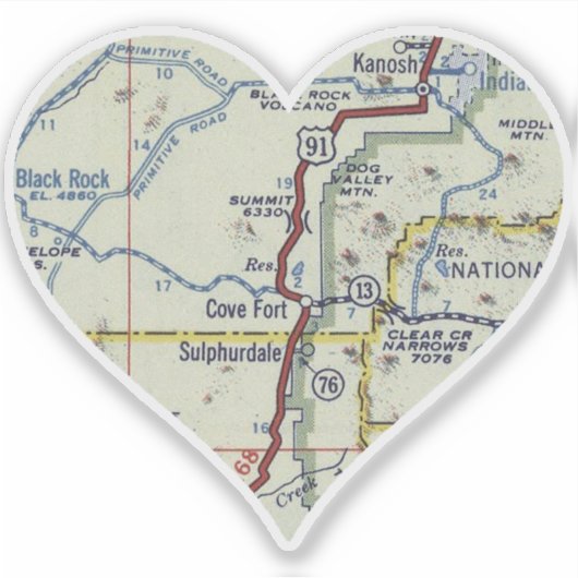 Cove Fort Utah Map Sticker (Voorkant)