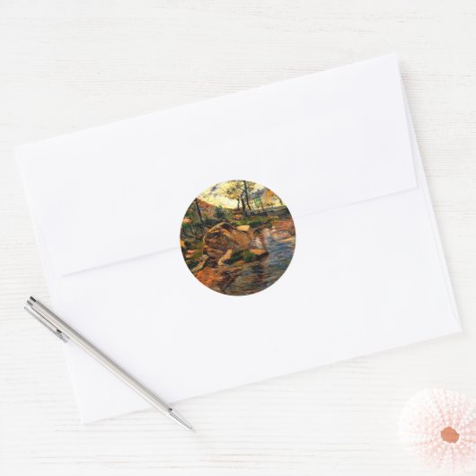 Cove Tegenover Pont-Aven Haven, Ronde Sticker (Envelop)