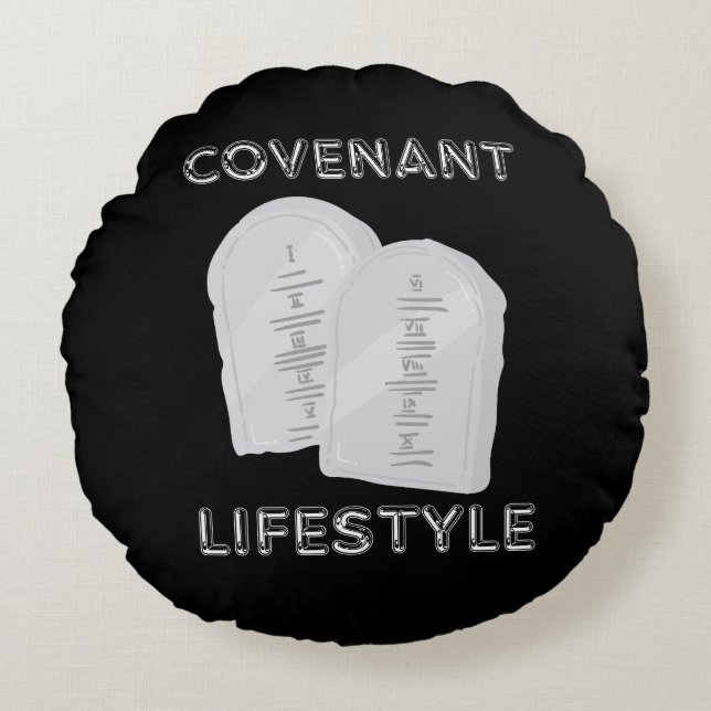 Covenant Lifestyle naar keuze Rond Kussen (Voorkant)