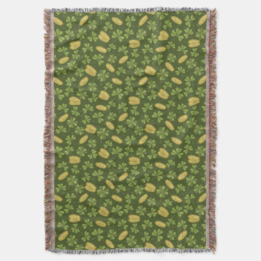 Cover Leaf & Gold Coin Pattern Deken (Voorkant Verticaal)