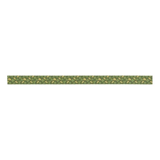 Cover Leaf & Gold Coin Pattern Grosgrain Lint (Voorkant)