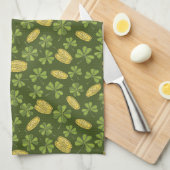 Cover Leaf & Gold Coin Pattern Theedoek (Quarter Fold)