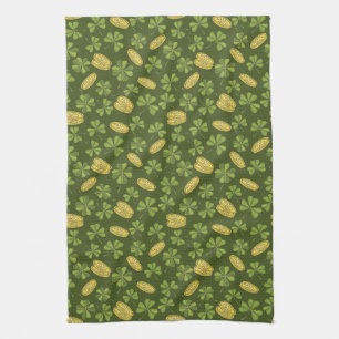 Cover Leaf & Gold Coin Pattern Theedoek