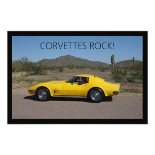 Covettes Rock 1973 Poster de corvette C3