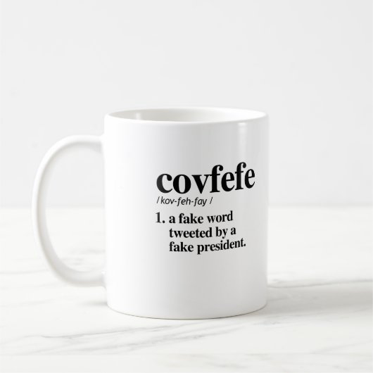 Covfefe Definition - Een nepwoord Koffiemok (Links)