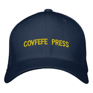 Covfefe Press: Flexfit wolgeborduurd Pet (marine)