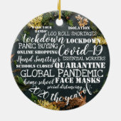 covid19 2020 het jaar van de gezichtmaskers isolat keramisch ornament (Achterkant)