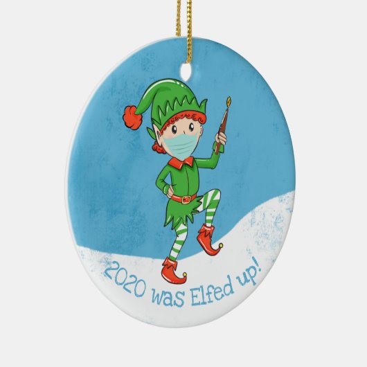 covid19 2020 werd opgetogen! keramisch ornament (Rechts)