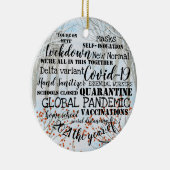 covid19 2021 het jaar van vaccinatie snow keramisch ornament (Rechts)