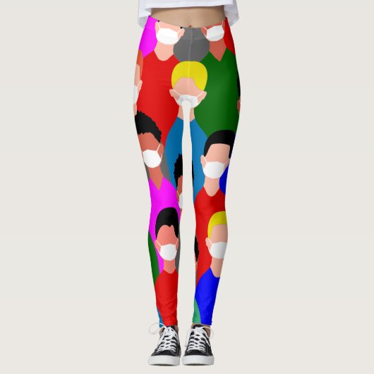 covid19 coronavirus mannen leggings (Voorkant)