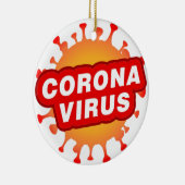 Covid19 Keramisch Ornament Circle CoronaVirus Teks (Rechts)