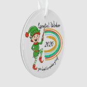 covid19 onmisbare arbeider dank je elf regenboog ornament (voorkant)