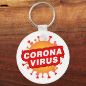 Covid19 Sleutelhanger CoronaVirus Tekst ronde Butt (Voorkant)