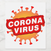 COVID19 Wijnflesetiket CoronaVirus Tekst Wijn Etiket (Enkel label)