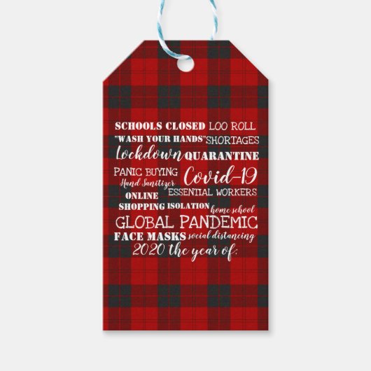 COVID-19 2020 Het jaar van de lockdown mondkapjes Cadeaulabel (Voorkant)