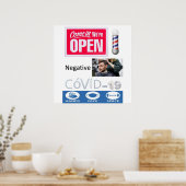Covid 19 Barbershop Store Open Sign Poster Matte (Cuisine)
