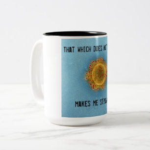 Covid-19 Coffee-Mok. 15 oz. Zwart-wit. Tweekleurige Koffiemok
