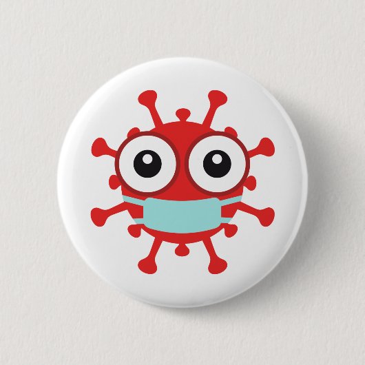 Covid 19 Coronavirus Ronde Button 5,7 Cm (Voorkant)
