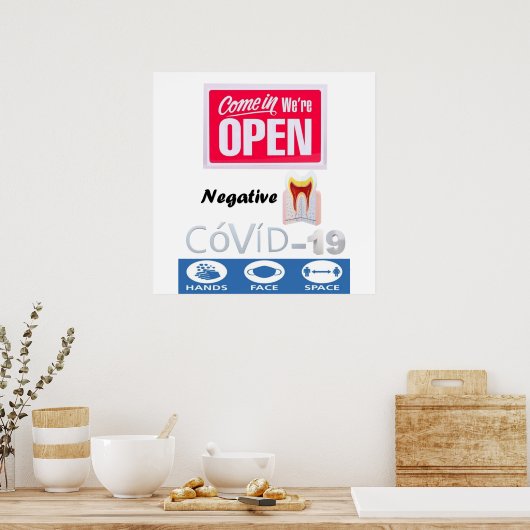 Covid 19 Dentist Open Sign Poster Matte (Cuisine)