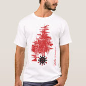COVID-19-ervaring, virus verspreid zwart-rood, aan T-shirt (Voorkant)