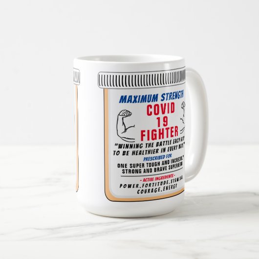 Covid 19 Fighter Inspirational Coffee Mug (Devant droit)