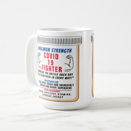 Covid 19 Fighter Inspirational Coffee Mug (Devant gauche)