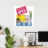 Covid 19 Florist Floral Open Sign Poster Matte (Bureau à domicile)
