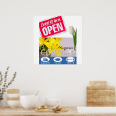 Covid 19 Florist Floral Open Sign Poster Matte (Cuisine)