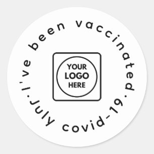 Covid-19 gevaccineerd Personeel Aangepast Logo R Ronde Sticker