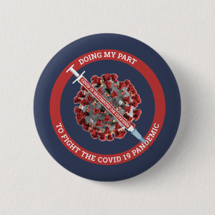 Covid 19 gevaccineerde Sjabloon Ronde Button 5,7 Cm