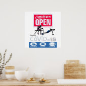 Covid 19 Gymnasium Open Sign Poster Matte (Keuken)