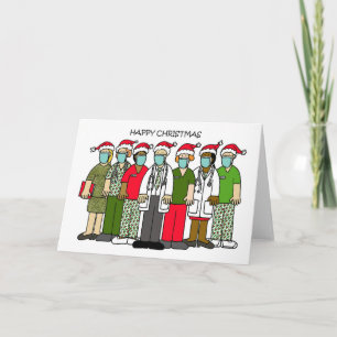 Covid 19 Happy Christmas Medical Team Kaart