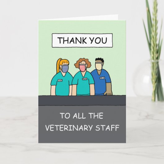 Covid 19 Hartelijk dank aan het veterinaire person Kaart (Voorkant)