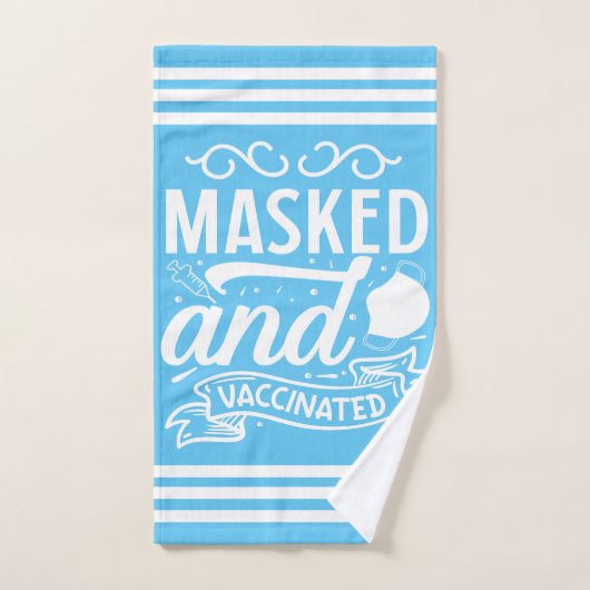 COVID-19 Masked and Vaccinated (Serviette à main)