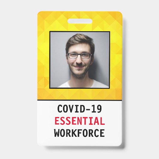 COVID-19 Novel Coronavirus Essential Worker Badge (Voorzijde)