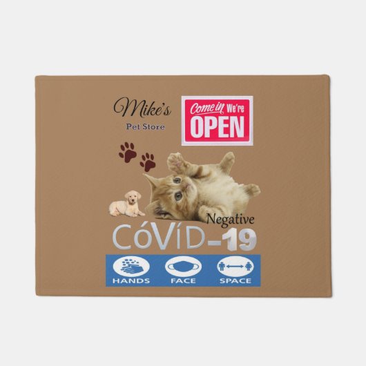 Covid 19 Pet Store Business Open Doormat Deurmat (Voorkant)